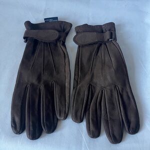 Wilson’s Leather Mens Dark Brown Nubuck Suede Driving Gloves Sz M EUC